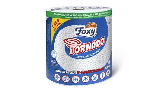 RĘCZNIK MEGA BIAŁY 3-W TORNADO FOXY (folia)