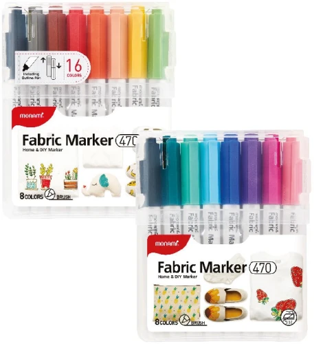 Markery do tkanin Fabric Marker 470 Set A 15 kol. + kontur MonAmi (2050005525) 170-2784