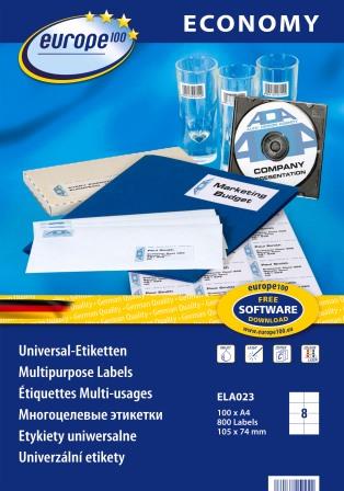 ETYKIETY 105X74 ELA023 100 ark. 8/STR EUROP100 ZWECKFORM