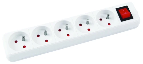 Listwa zasilająca przeciwprzepięciowa 5 gniazd 3m biała z wyłącznikiem i uziemieniem 13115341-14 OFFICE PRODUCTS
