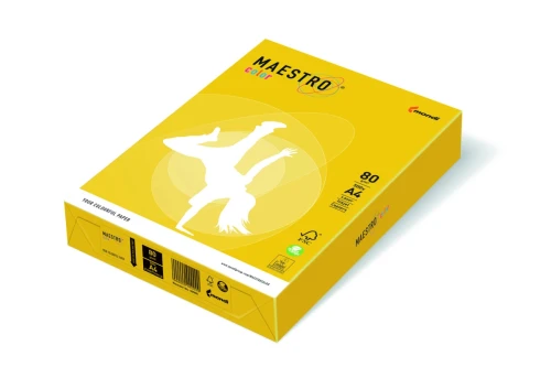 Papier ksero MAESTRO color A4 80g żółć siarkowa 941-IG50A80S Intensywny