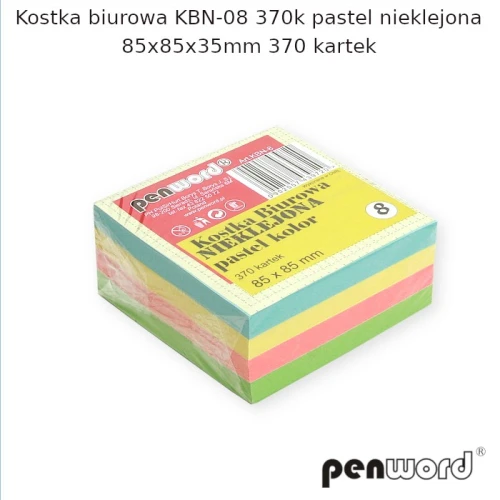 Notes kostka 85x85x35mm nieklejona pastelowe kolory KBN-08 370K PENWORD