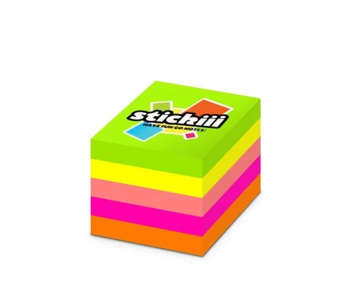 Karteczki samoprzylepne KOSTKA 51X51 neon 400K 5KOL 0855 STICKIII