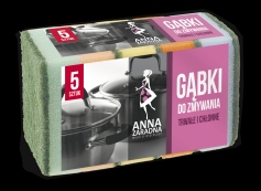 Zmywak gąbka duży 5 szt. mix kolorów PG-5192 ANNA ZARADNA