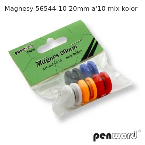 Magnesy 20mm 10 szt. mix kolorów 56544-10 PENWORD