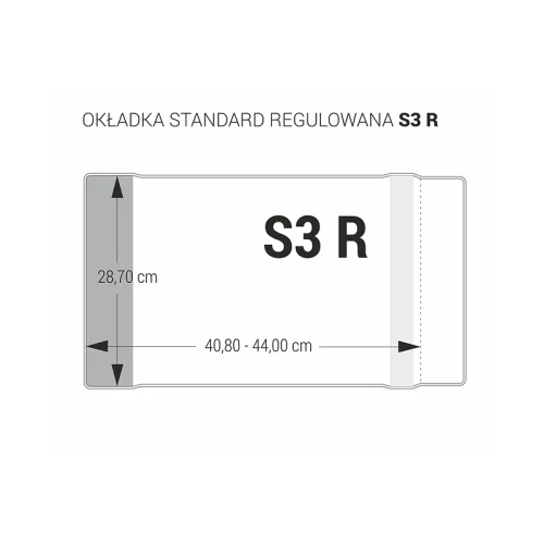 Okładka regulowana S3 R - 287 OZK-53 kolorowe marginesy 287 x 408 - 440 BIURFOL