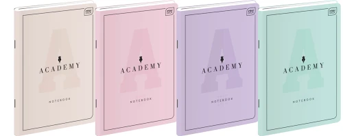 Zeszyt A5 60 kartek w linię M 90g ACADEMY PASTEL INTERDRUK