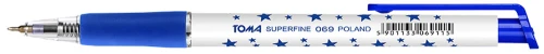 Długopis automatyczny TOMA Superfine 0.5 niebieski gwiazdki TO-06912