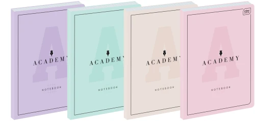 Brulion B5 128 kartek w kratkę M 90g ACADEMY PASTEL w oprawie półtwardej INTERDRUK