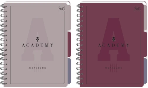 Kołozeszyt PP B5 100 kartek w kratkę 90g z przekładkami ACADEMY INTERDRUK