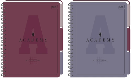 Kołozeszyt PP A4 100 kartek w kratkę 90g z przekładkami ACADEMY INTERDRUK