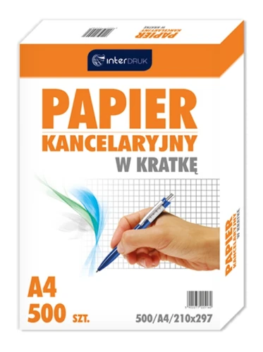 PAPIER KANCELARYJNY A4 KRATKA # 500 ark. INTERDRUK
