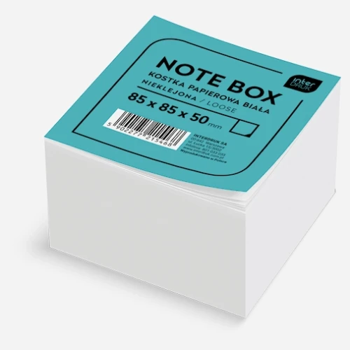 NOTES KOSTKA 85X85X50MM NIEKLEJONA BIAŁA  INTERDRUK