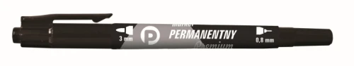 Marker dwustronny TETIS 0,8mm i 3mm (linia) czarny KM501-V2