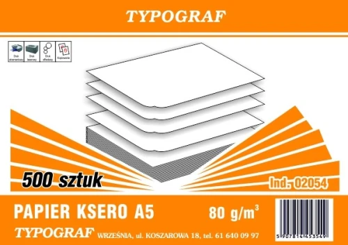 Papier ksero  A5 80g 500 ark. biały