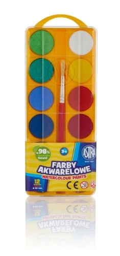 Farby akwarelowe 12 kolorów FI30 EURO 83216904 ASTRA