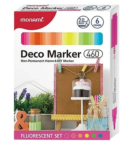 Markery akrylowe Deco Marker B 460 6 kol. Fluorescent MonAmi (2080001505) 160-2470