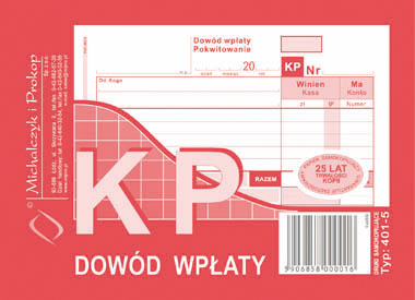DOWÓD WPŁATY KP 401-5 80K/S M&P