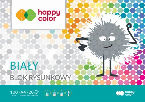 Blok rysunkowy biały A4 20 kartek 100g HA 3710 2030-0 HAPPY COLOR