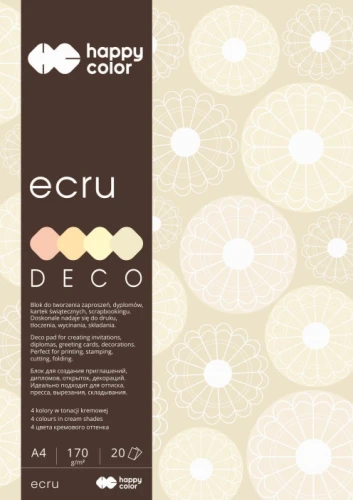 BLOK DECO A4 3717 2030-092 20K 170G ODCIENIE ECRU HAPPY COLOR