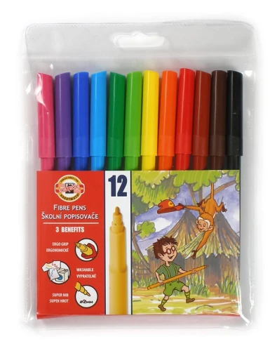 FLAMASTRY KOH-I-NOOR 12KOL.771002AB 7302/1 ZMYWALNE