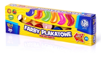 Farby plakatowe 12 kolorów 20ml + 1 gratis 301115005 ASTRA