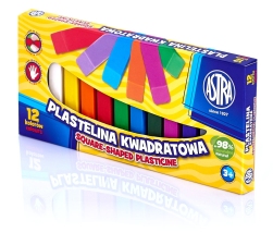 Plastelina 12 kolorów kwadratowa 225g 83813908 ASTRA