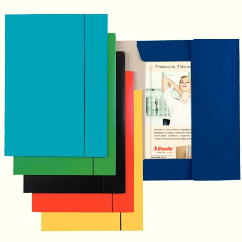 Teczka z gumką A4 400g/m2 13435 niebieska Esselte