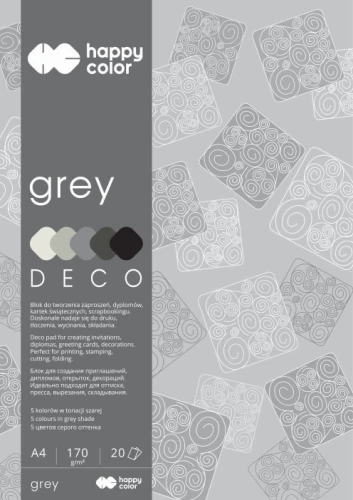 BLOK DECO A4 3717 2030-082 20K 170G ODCIENIE SZAROŚCI HAPPY COLOR