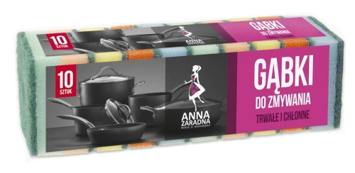 Zmywak gąbka mały 10 szt. mix kolorów  ANNA ZARADNA