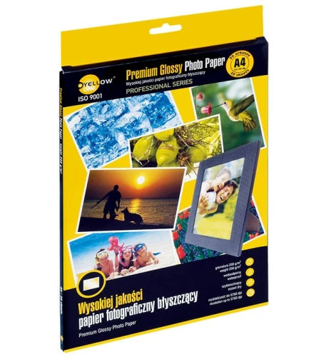 Papier fotograficzny A4 200g 20 ark. 4PPG200 150-1285 YELLOW ONE Premium błyszczący