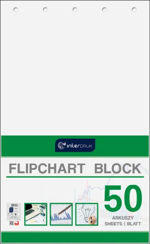 BLOK DO FLIPCHARTÓW 50K GŁADKI FLI50 640X1000 INTERDRUK