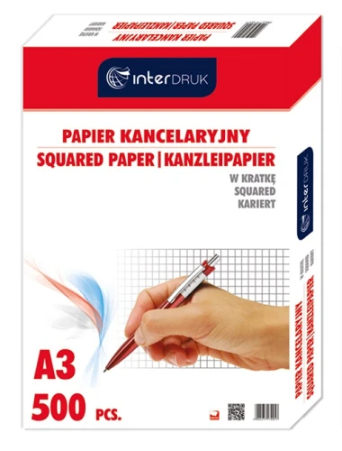 PAPIER KANCELARYJNY A3 KRATKA # 500 ark. INTERDRUK