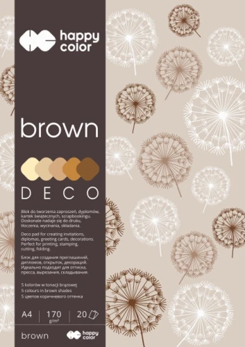BLOK DECO A4 7842 2030-BR 20K 170G ODCIENIE BRĄZU HAPPY COLOR