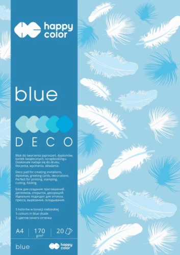 BLOK DECO A4 3717 2030-032 20K 170G ODCIENIE NIEBIESKIE HAPPY COLOR
