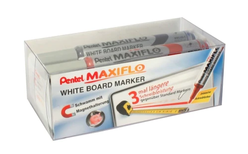 Marker do tablic komplet 4 kolory z gąbką magnetyczną MWL5S-4N MAXIFLO PENTEL