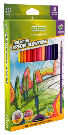 KREDKI OŁÓWKOWE 36 KOLORÓW  CRICCO CR322K36 TRÓJKĄTNE