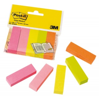 Zakładki indeksujące papierowe POST-IT® 670/5 15x50mm 5x100 kart. mix kolorów neonowych 3MP 3M-FT510285917