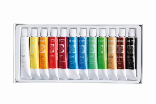 Farby akrylowe 12 kolorów 12ml HA 7370 0012-K12/H12 Happy Color