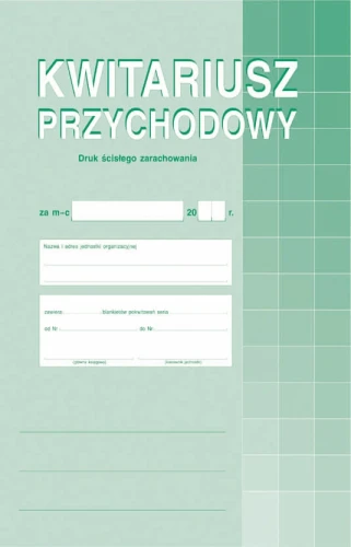 KWITARIUSZ PRZYCHODOWY A4 (30 kartek) 400-1 O+2K  NUMEROWANY M&P