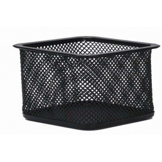 Pojemnik na spinacze Q-CONNECT Office Set metalowy kwadrat czarny KF18475