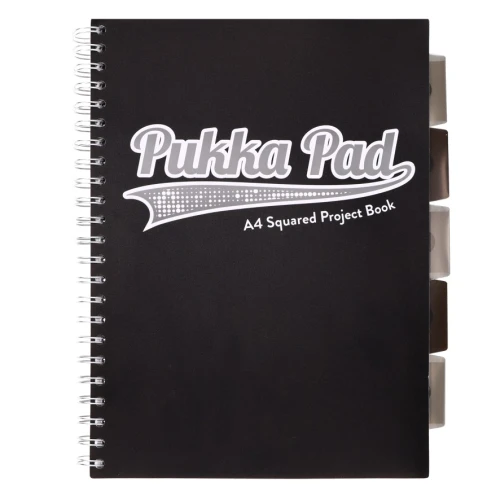 KOŁOZESZYT PP A4 # 100K 80G 3101(BK)-WPC Project Book BLACK&GREY czarny PUKKA PAD