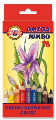 KREDKI OŁÓWKOWE GRUBE 18 KOLORÓW OMEGA 3383 KOH-I-NOOR