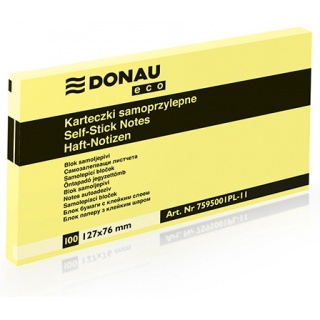 Karteczki samoprzylepne 127x76 żółte DONAU ECO 7595001PL-11