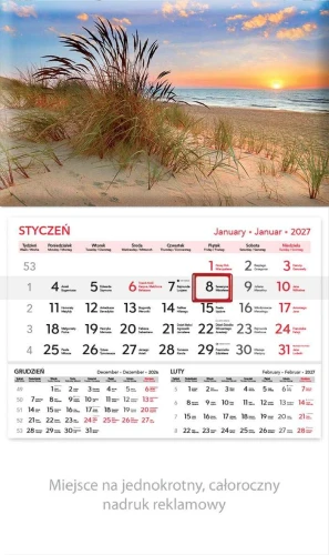 KALENDARZ JEDNODZIELNY KJ02 BAŁTYK LUCRUM