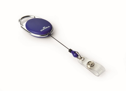 DURABLE Mechanizm ściągający Style 832407 granatowy z paskiem na zatrzask do identyfikatora