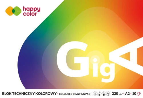 Blok techniczny kolor A2 10k 250g 3722 4060-09 HAPPY COLOR GIGA
