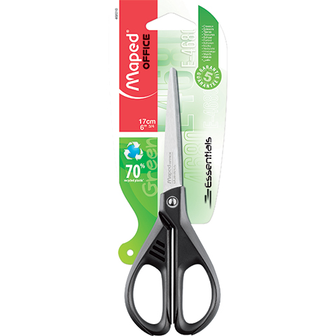 NOŻYCZKI  MAPED 17CM 468010 ESSENTIALS GREEN MAPED