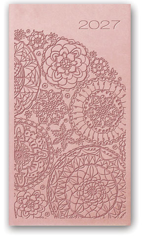KALENDARZ NOTESOWY 80X150 11TR-18-V Relief PUDROWY RÓŻ LUCRUM