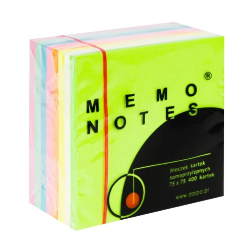 Karteczki samoprzylepne KOSTKA 75X75 400K TĘCZA NSKT MEMO NOTES